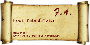 Fodi Ambrózia névjegykártya